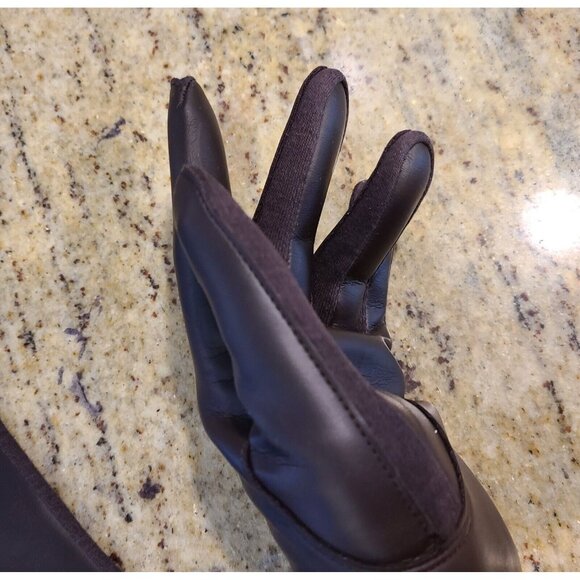 New! Vintage Women's One Size Brown Faux Leather Lined 12.5" Ling Gloves Japan - Picture 9 of 12